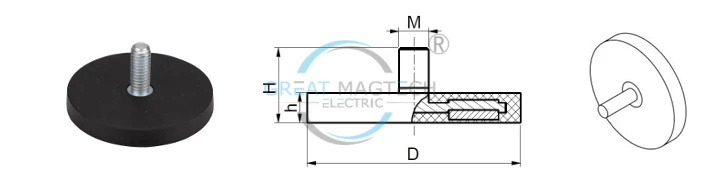 Specifications For Rubber Coated Pot Magnet (NdFeB), With External Thread Specifications For Rubber Coated Pot Magnet (NdFeB), With External Thread