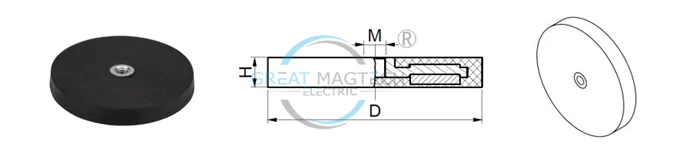 Specifications For Rubber-Coated Pot Magnet (NdFeB), With Internal Thread Specifications For Rubber-Coated Pot Magnet (NdFeB), With Internal Thread